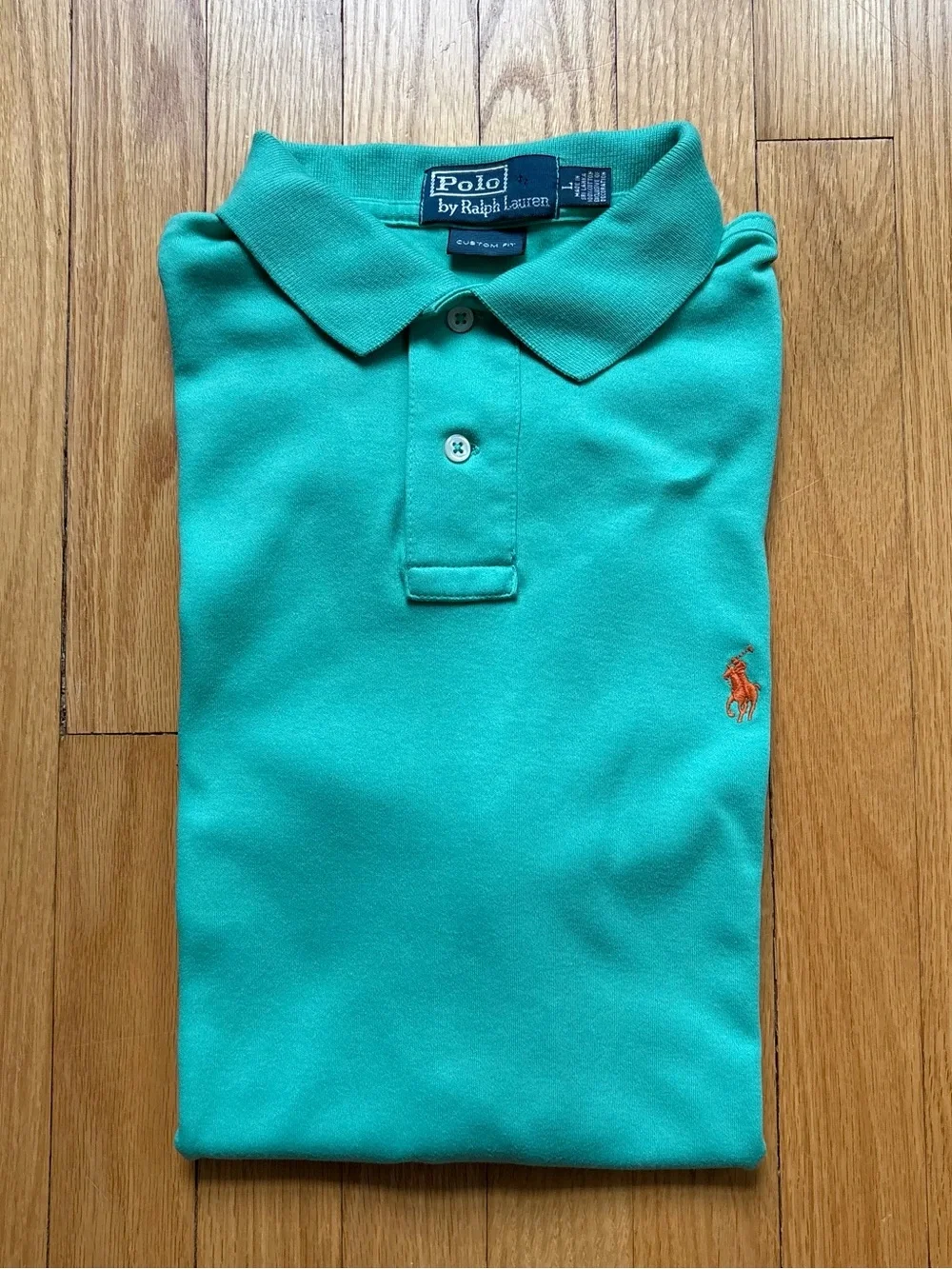 Polo Ralph Lauren Men’s Short Sleeve Polo Shirt Custom Fit Large Green Solid